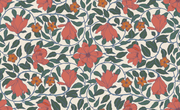 Magnolia Tangerine Wallpaper