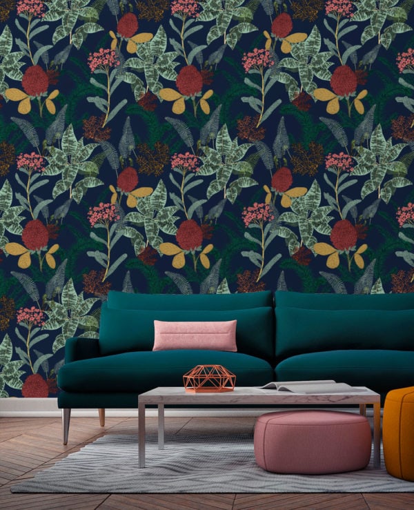 Palmarosa Charcoal Wallpaper