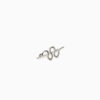 Kaa Earring in Silver, Packshot, Sarah Vankaster Handmade Jewelry, Serpent Collection