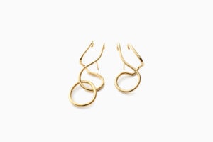 Makara Earrings in Vermeil, packshot, Sarah Vankaster Handmade Jewelry, Flow Collection