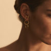 Makara Earrings in Vermeil, Worn, Sarah Vankaster Handmade Jewelry, Flow Collection
