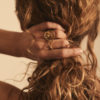 Pepite II Ring in Vermeil, worn, Sarah Vankaster Handmade Jewelry, Erosion Collection
