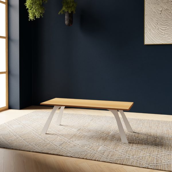 Table Bridge white feet, 3D render @La Fabrique du Ciel Bleu