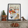 Poster oudemarkt ingelijst